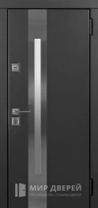 Дверь металлическая со стеклом уличная №8 внешняя - фото