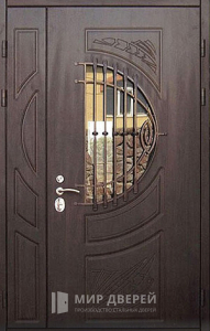 Входная металлическая дверь со стеклопакетом №108 - фото №1