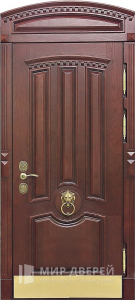 Арочная деревянная входная дверь №62 - фото №1