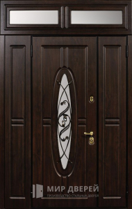 Двухстворчатая дверь с фрамугой №23 - фото №1