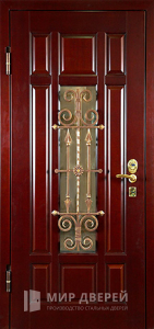 Кованная остекленная дверь в дом усиленная №5 - фото №2